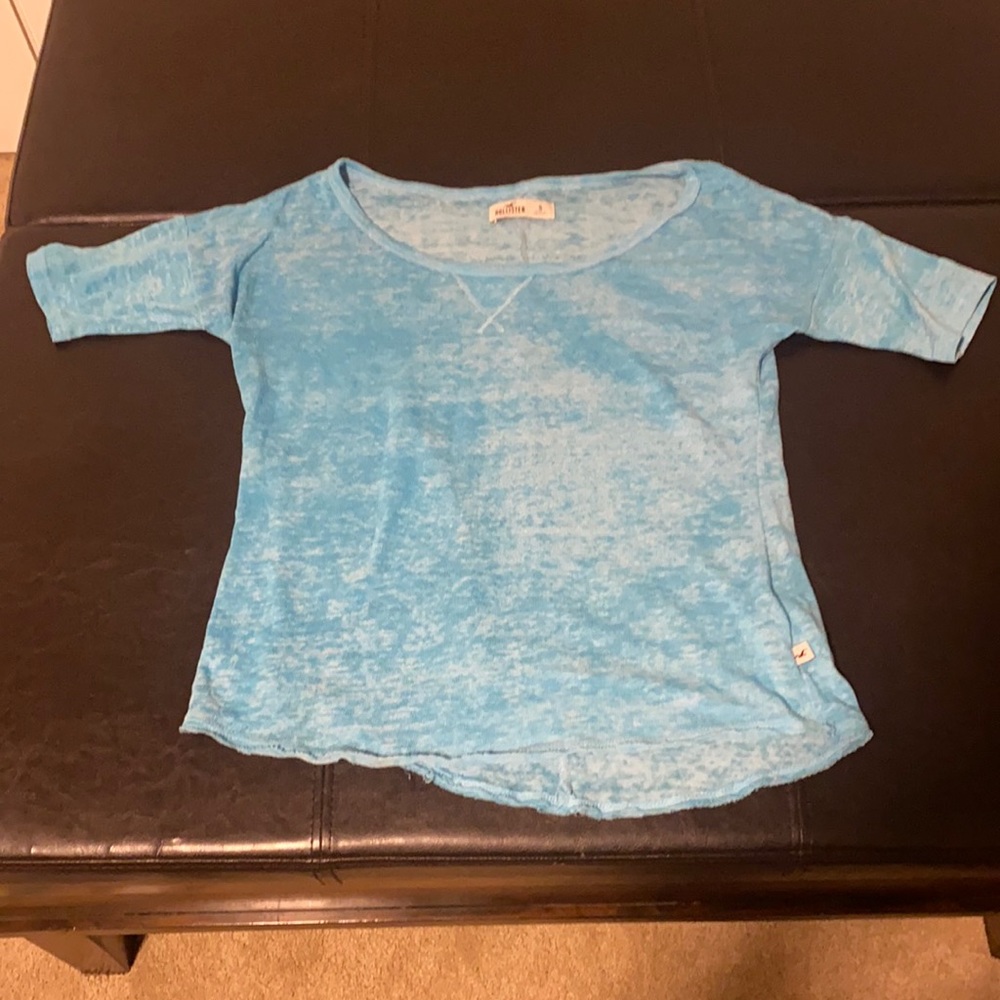 Acid wash blue tee